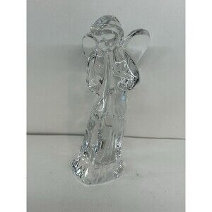 Baccarat Crystal Angel With Horn Nativity Figurine France 6” w Box